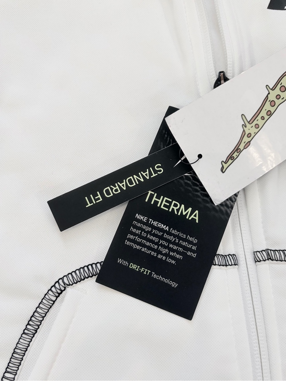 NWT Nike Boys Medium White Black Therma Full Zip Graphic Fleece Training Hoodie - Picture 11 of 15